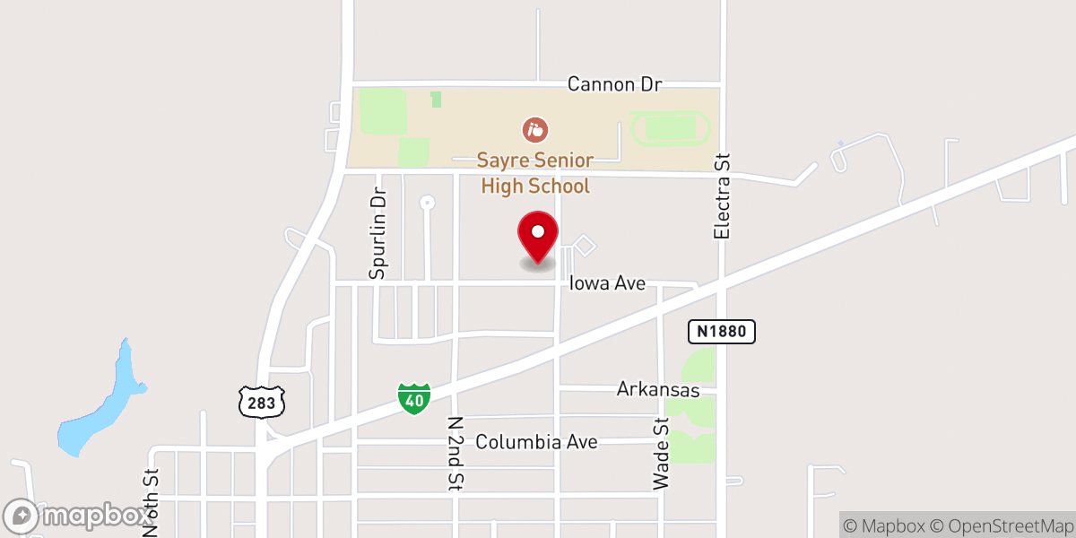 Map showing location of Beckham Mills Baptist Association Church