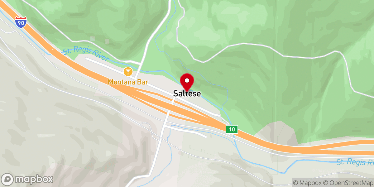 Map showing location of Saltese