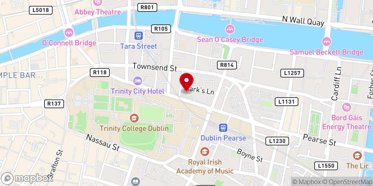 Map showing location of St Mark's Church