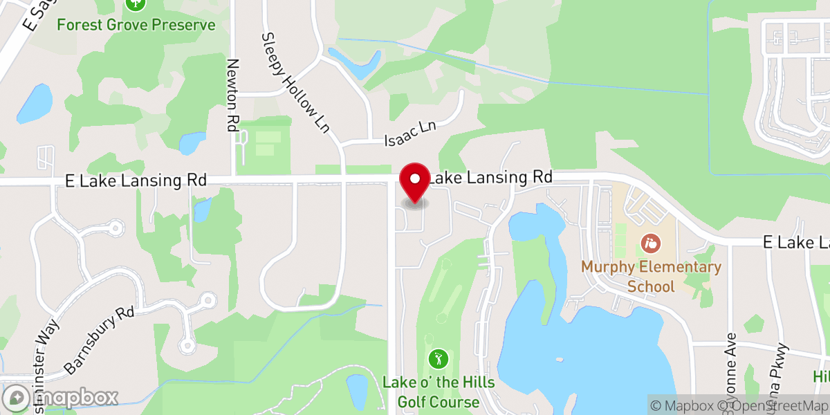 Map showing location of Lake Lansing Baptist Church