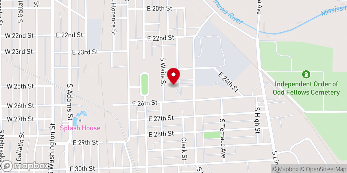 Map showing location of Hillside Wesleyan Church