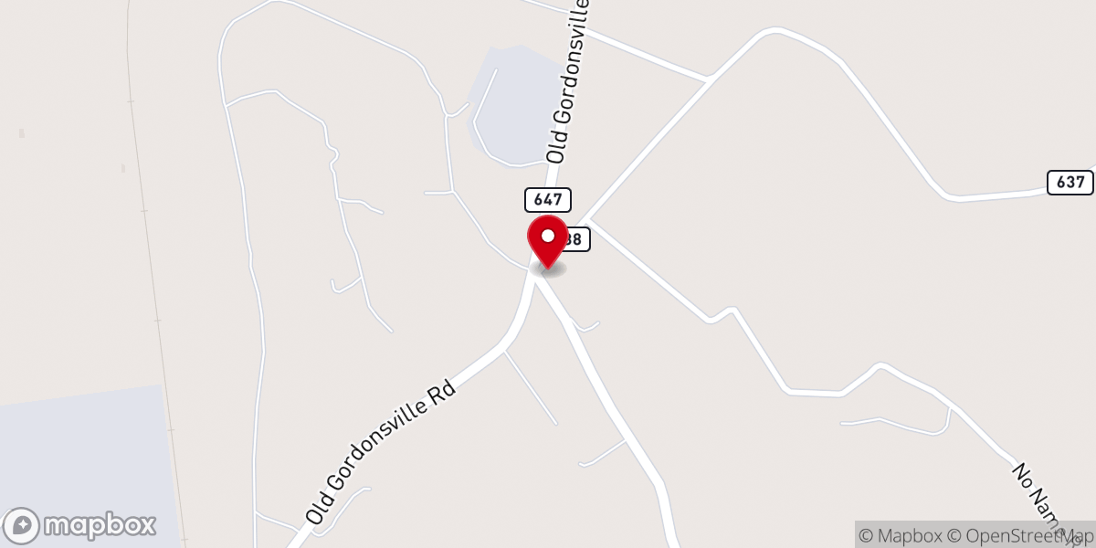Map showing location of Little Zion Church