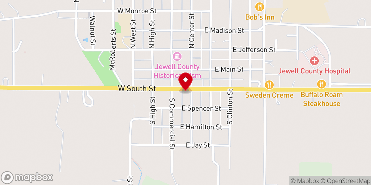 Map showing location of Evangelical Lutheran Church