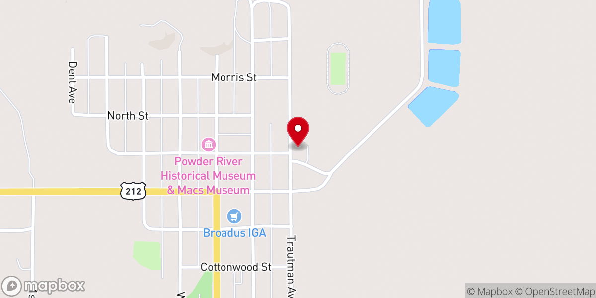 Map showing location of Powder River Congregational