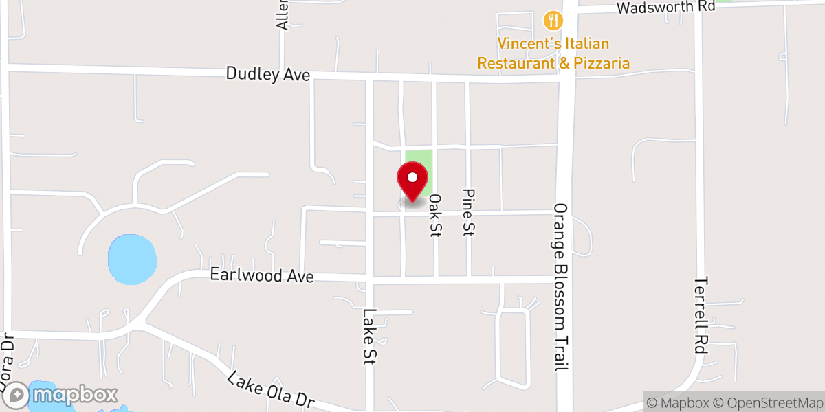 Map showing location of Tangerine Community Church