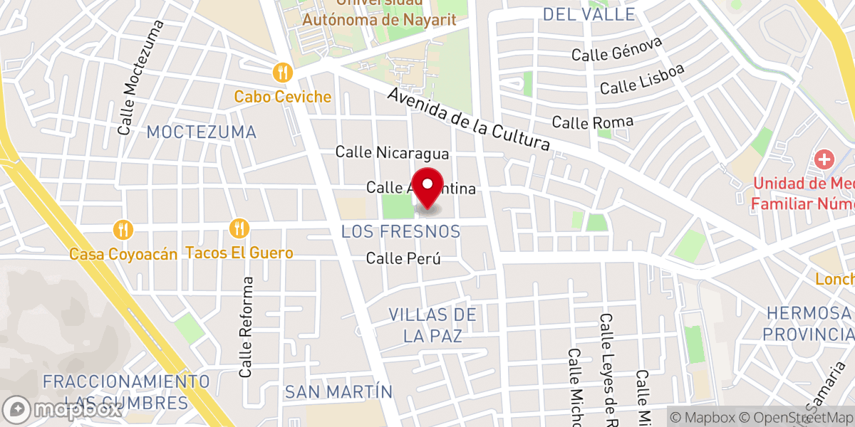 Map showing location of Parroquia Santa María Goretti