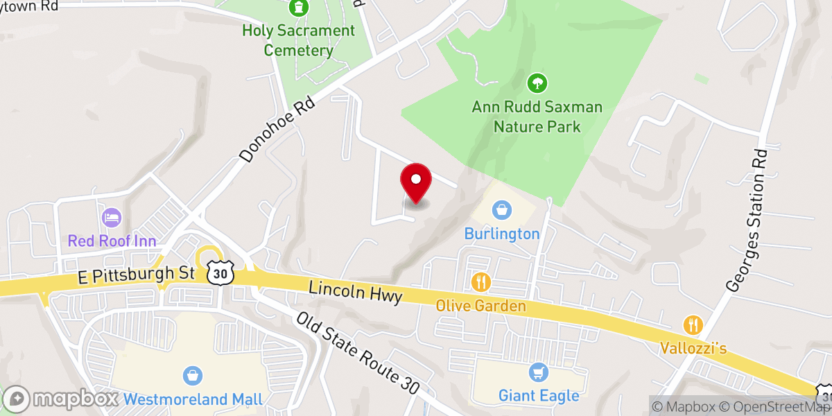 Map showing location of Hempfield Church of Christ