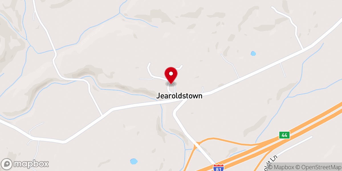 Map showing location of Jearoldstown United Methodist Church