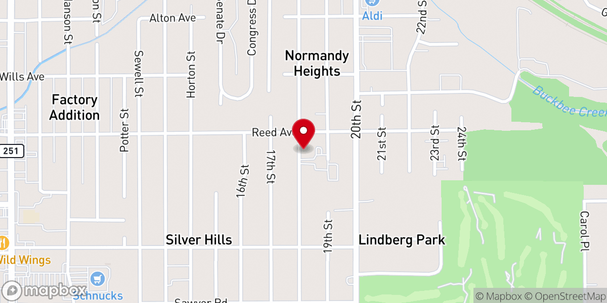 Map showing location of Saint Luke Missionary Baptist Church
