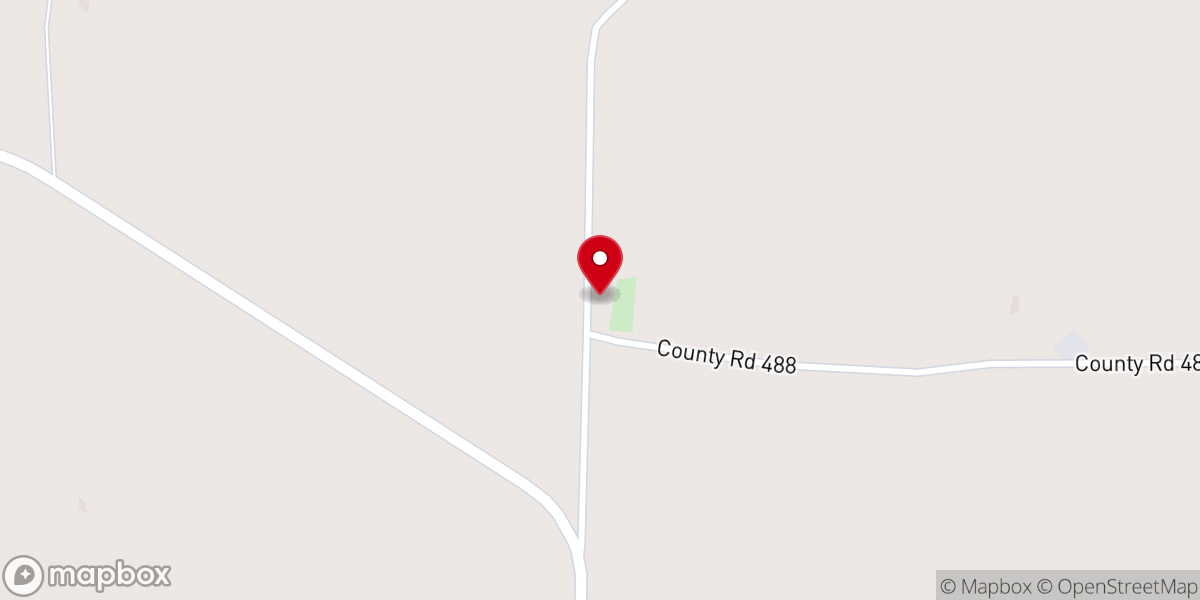Map showing location of Blooming Grove Church