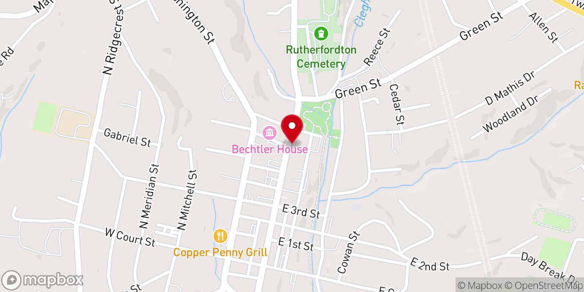 Map showing location of St John's Episcopal Church