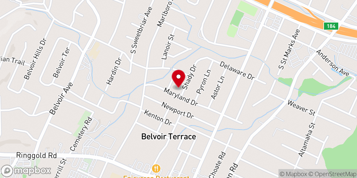 Map showing location of Richard Harkins Ministries