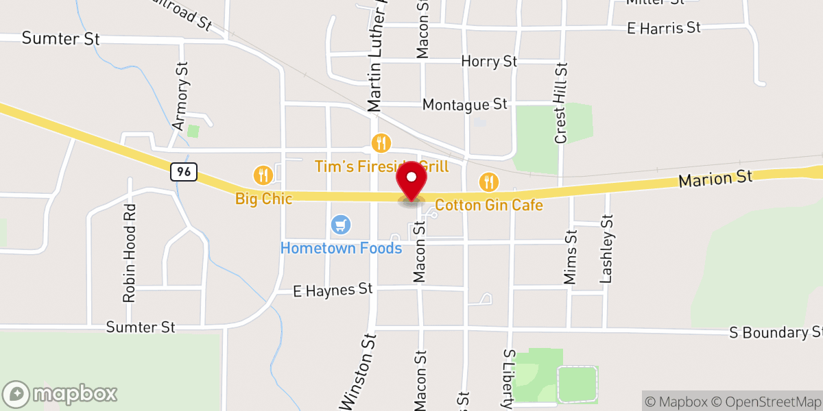 Map showing location of Reynolds Methodist Church