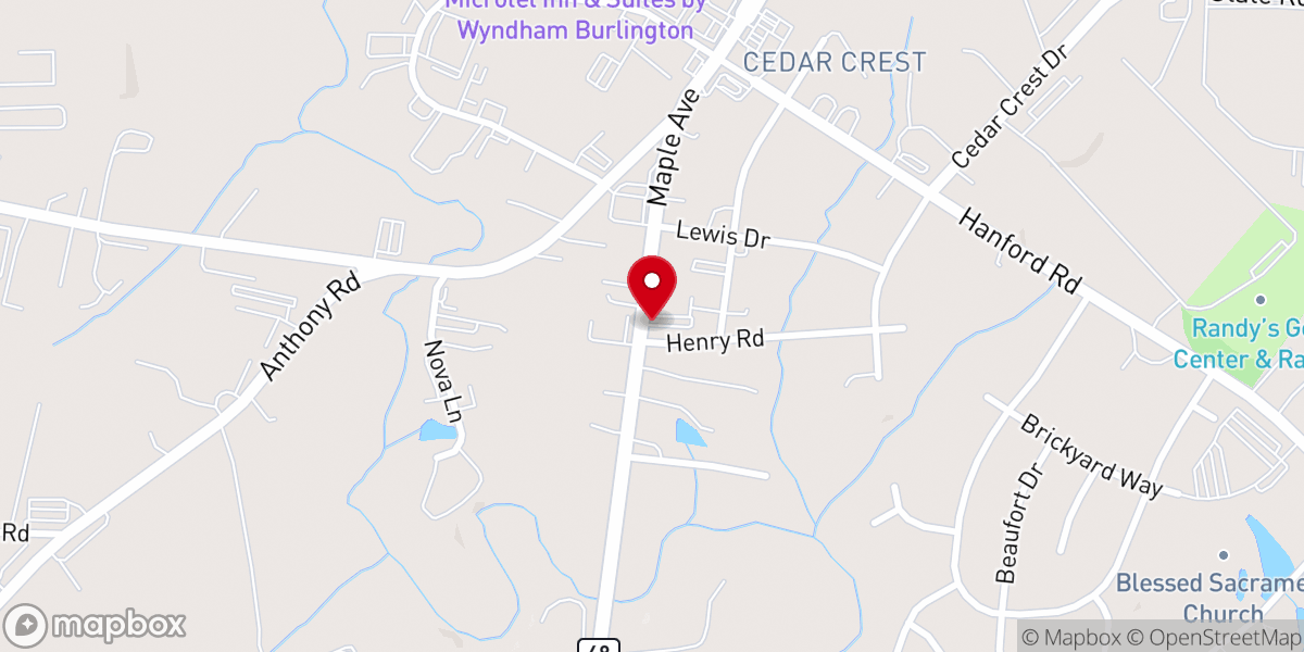 Map showing location of Fellowship Baptist Church