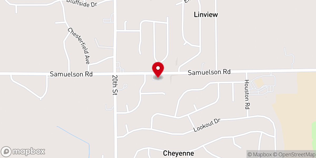Map showing location of Samuelson Road Church of the Nazarene