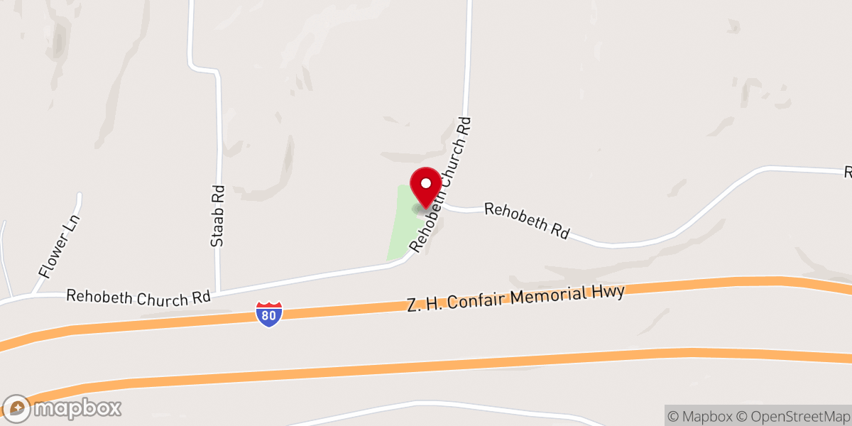 Map showing location of New Rehoboth-Greenville Presbyterian Church