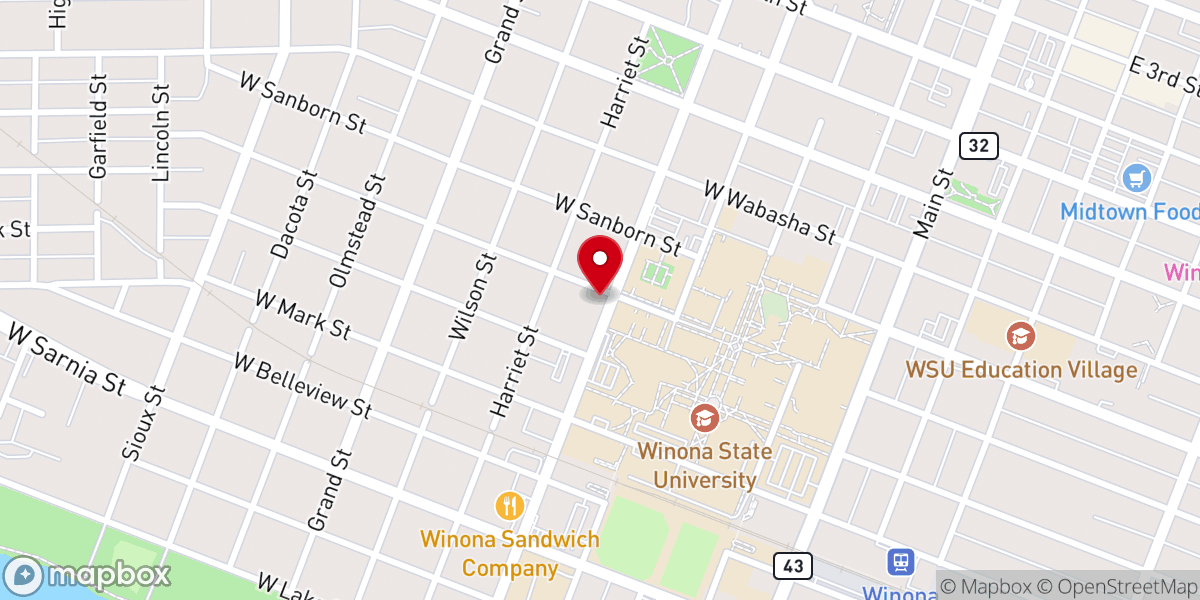 Map showing location of Lutheran Campus Ministry