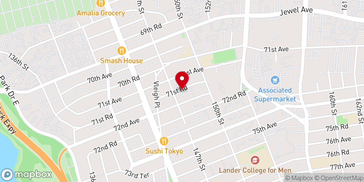 Map showing location of Congregation Ohr Benyamin