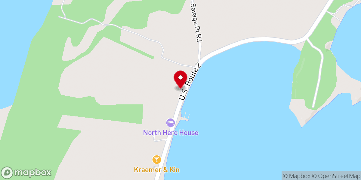 Map showing location of North Hero Methodist Church