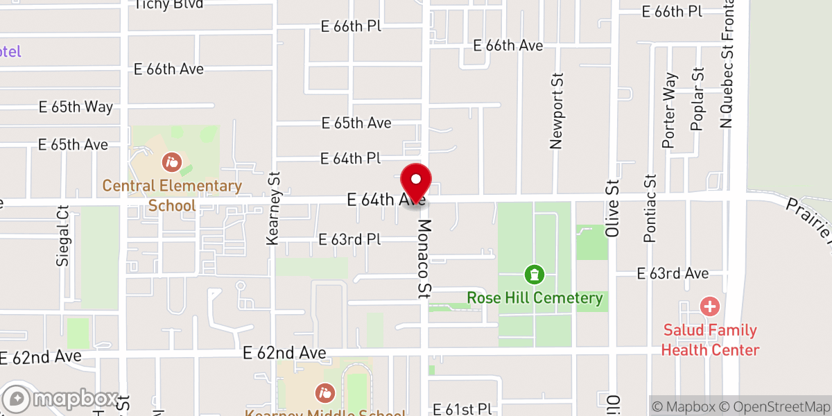 Map showing location of Commerce City Church of the Nazarene Iglesia del Nazareno Commerce City