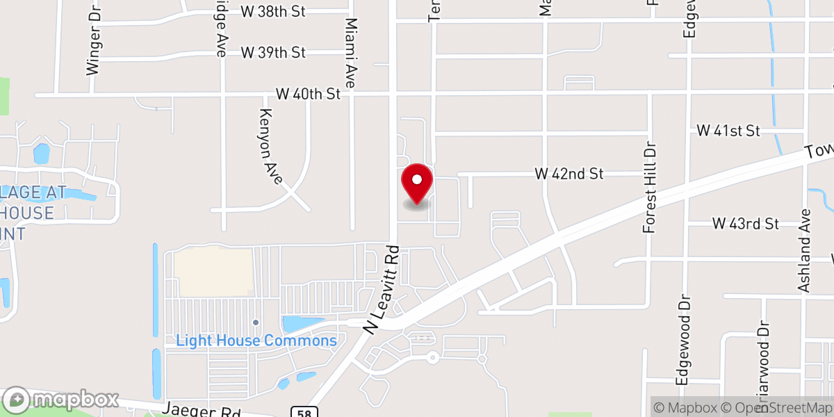 Map showing location of Church on the North Coast - Lorain