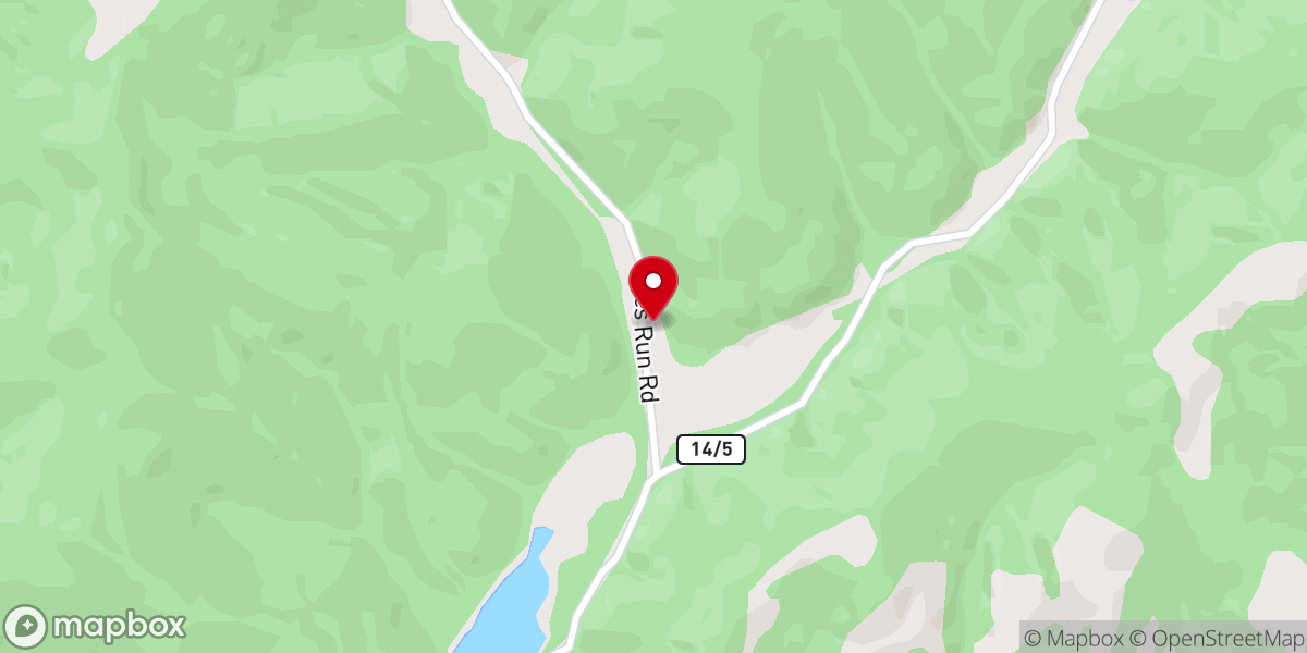 Map showing location of Joes Run Church