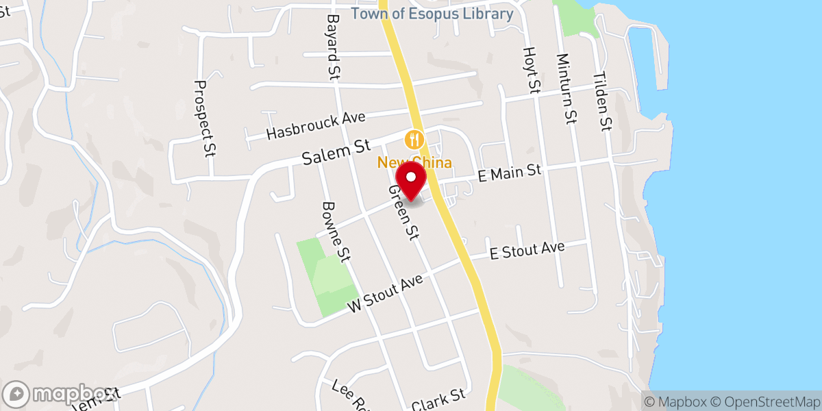 Map showing location of Town of Esopus United Methodist Church