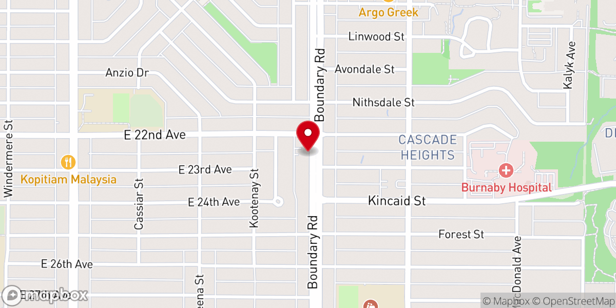 Map showing location of Cascades Church