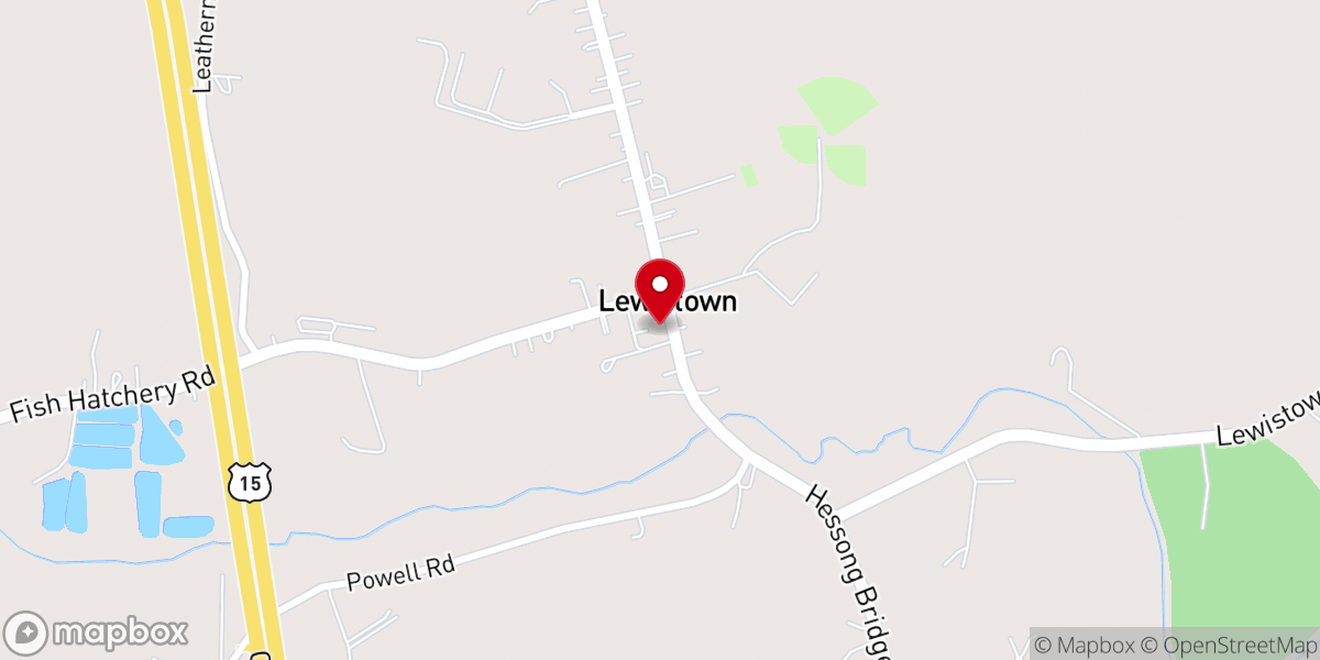 Map showing location of Lewistown United Methodist Church