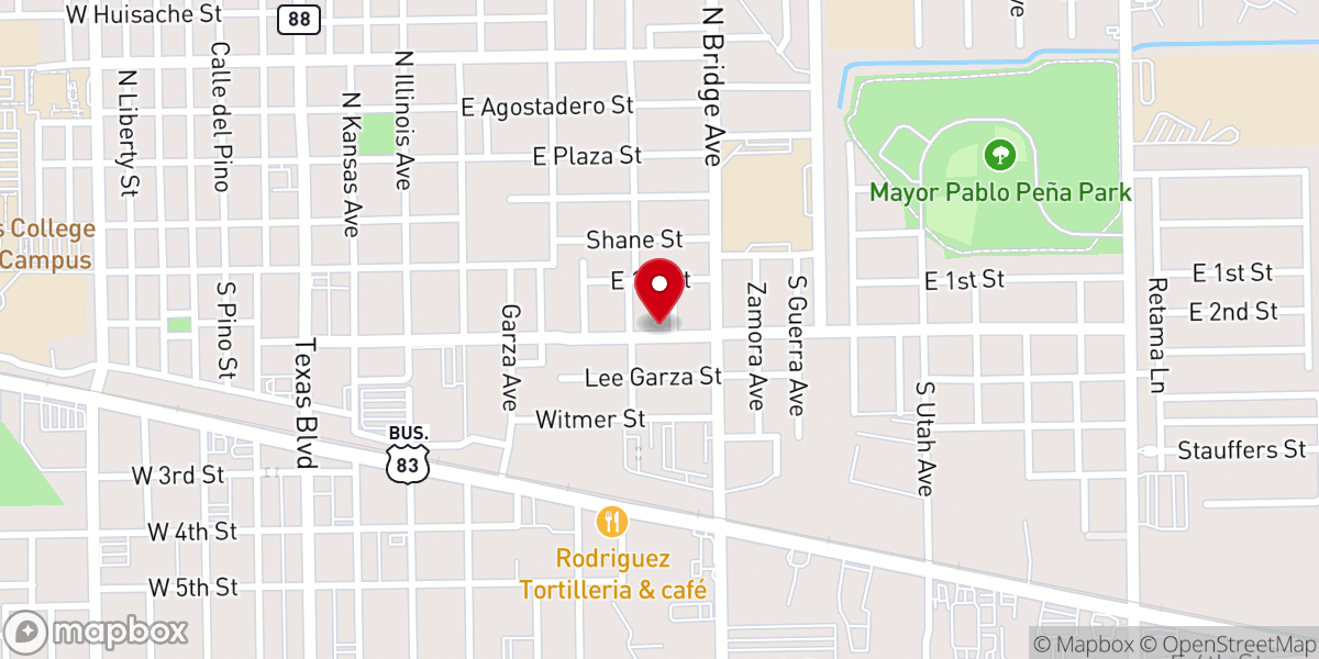 Map showing location of Elim Assembly Of God