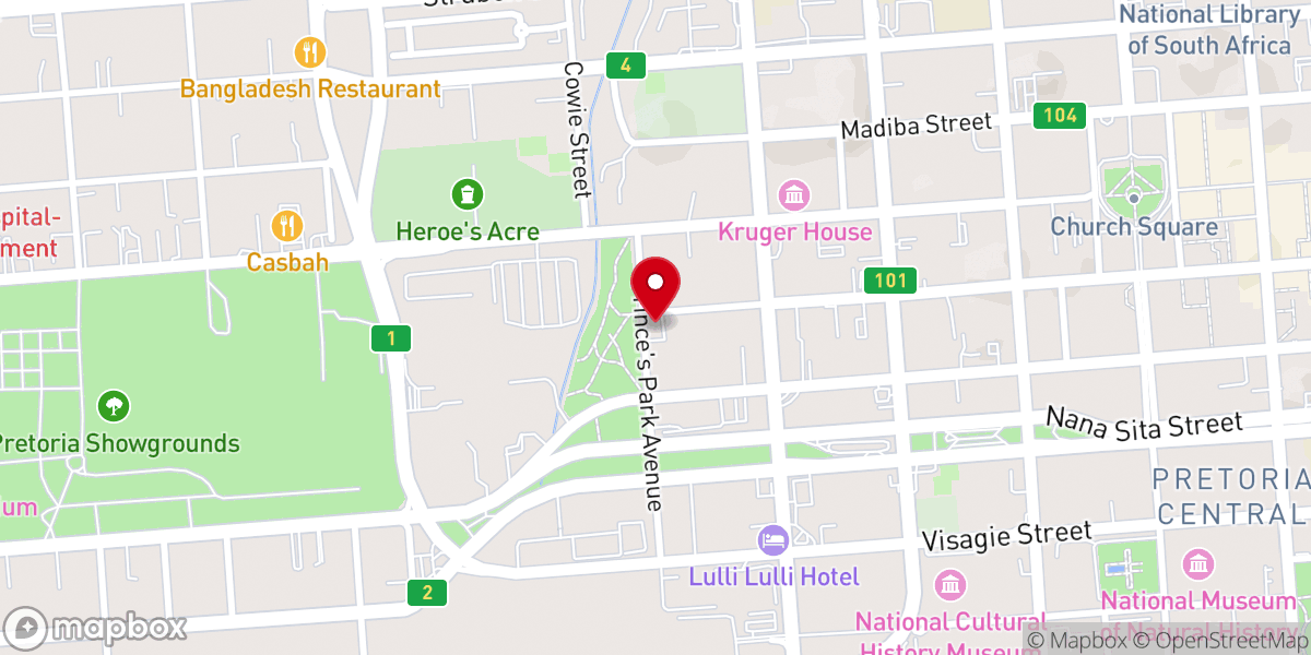 Map showing location of New Apostolic Church - Pretoria Central