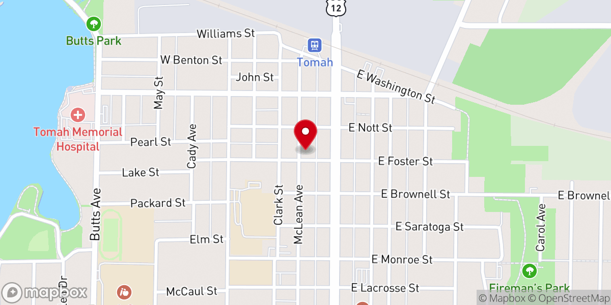 Map showing location of Tomah Seventh-day Adventist Church