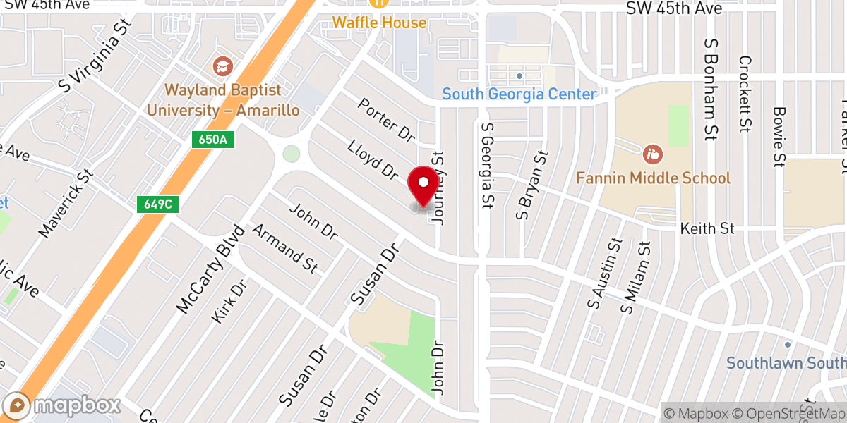Map showing location of Cornerstone Baptist Church