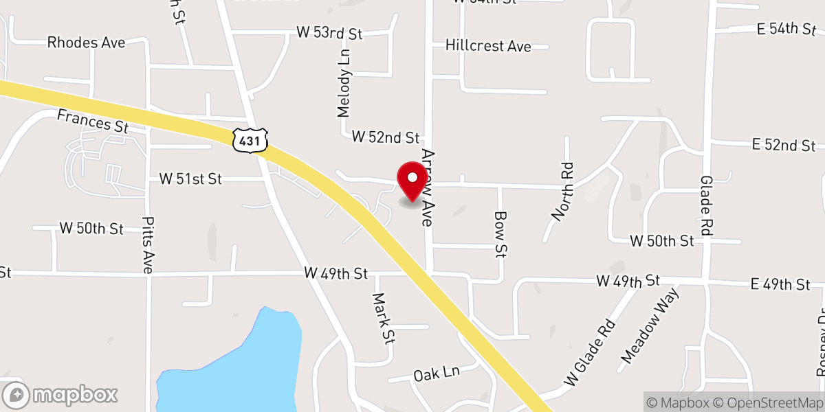 Map showing location of Church of God of Prophecy