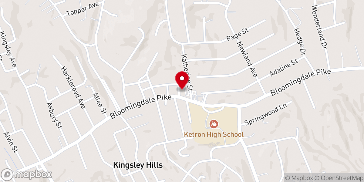 Map showing location of Bloomingdale Baptist Church