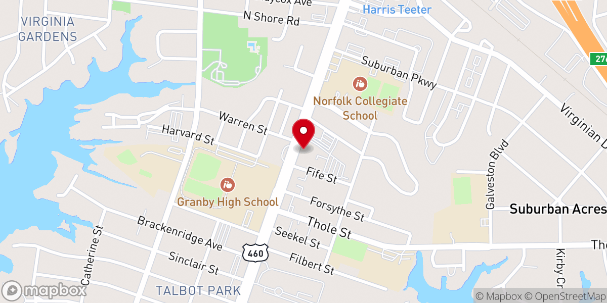 Map showing location of Annunciation Greek Orthodox Cathedral