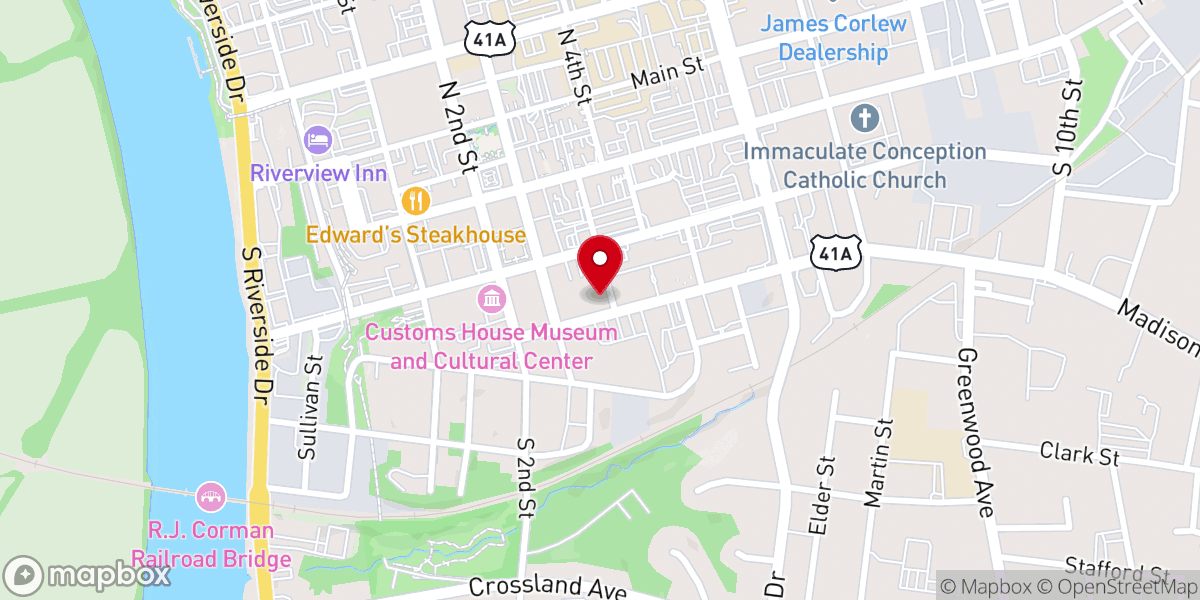Map showing location of Madison Street United Methodist Church