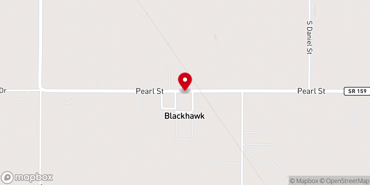 Map showing location of Blackhawk Community Center