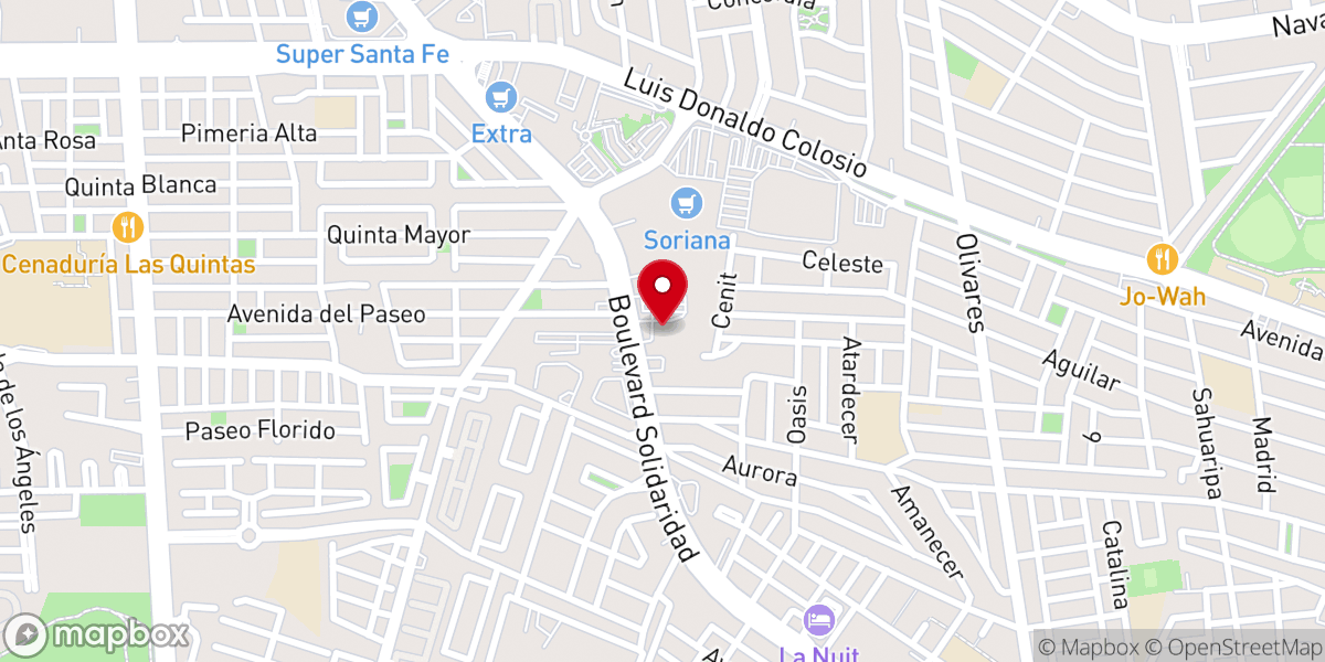 Map showing location of Familia Amistad de Hermosillo