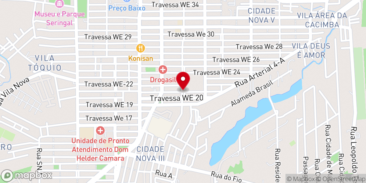 Map showing location of Comunidade Santa Mônica (Cidade Nova 5)