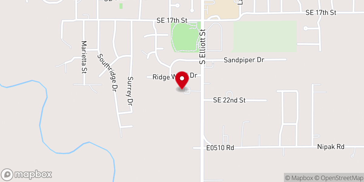 Map showing location of Southside Christian
