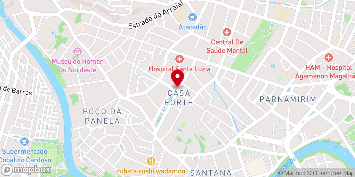 Map showing location of Paróquia Sagrado Coração de Jesus - Casa Forte