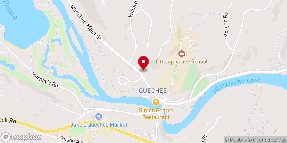 Map showing location of The Quechee Church