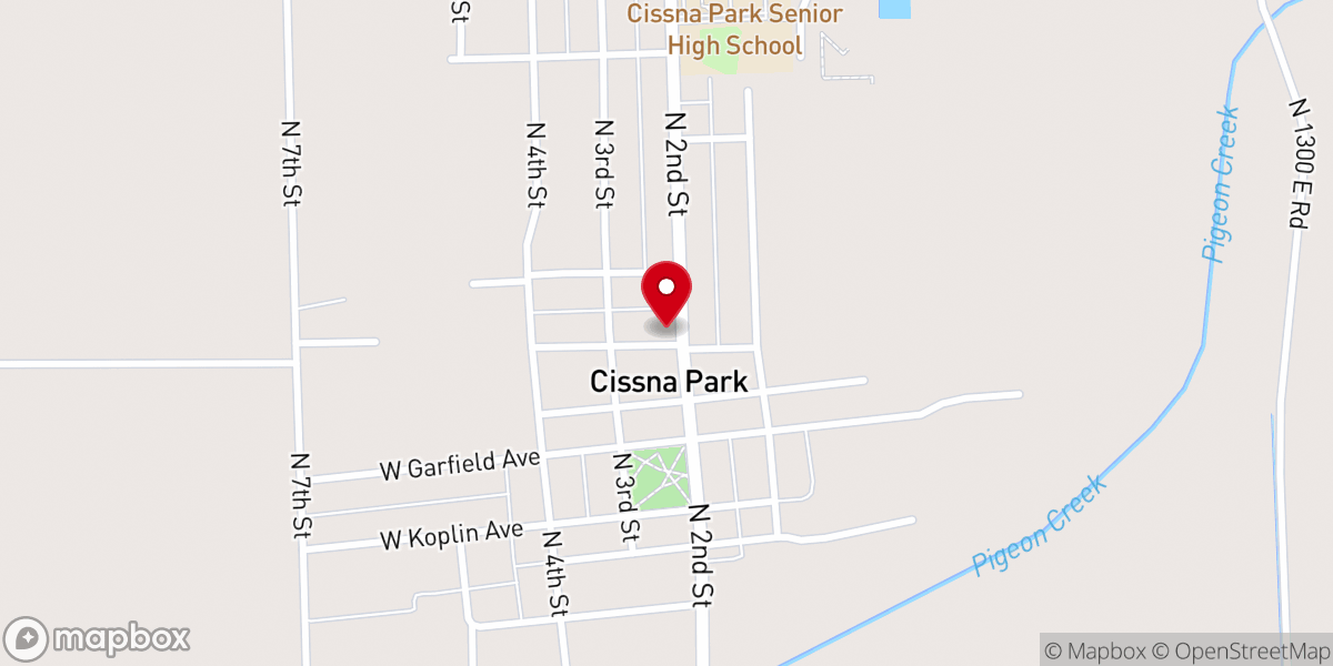 Map showing location of Cissna Park Village Hall