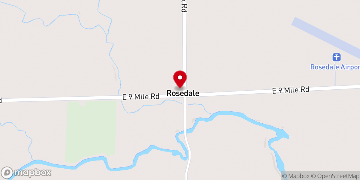 Map showing location of Rosedale Community Church