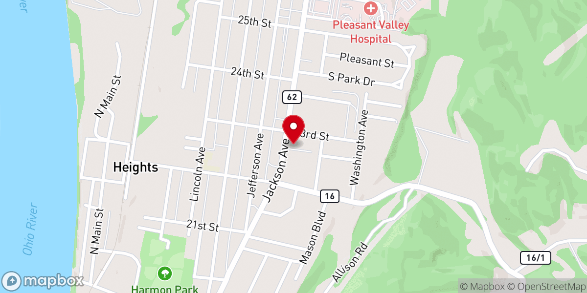 Map showing location of Sacred Heart Catholic Church