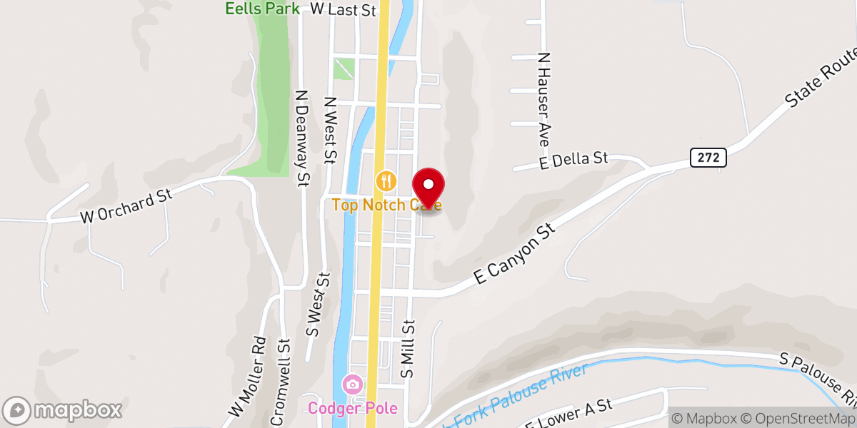 Map showing location of First Baptist Church