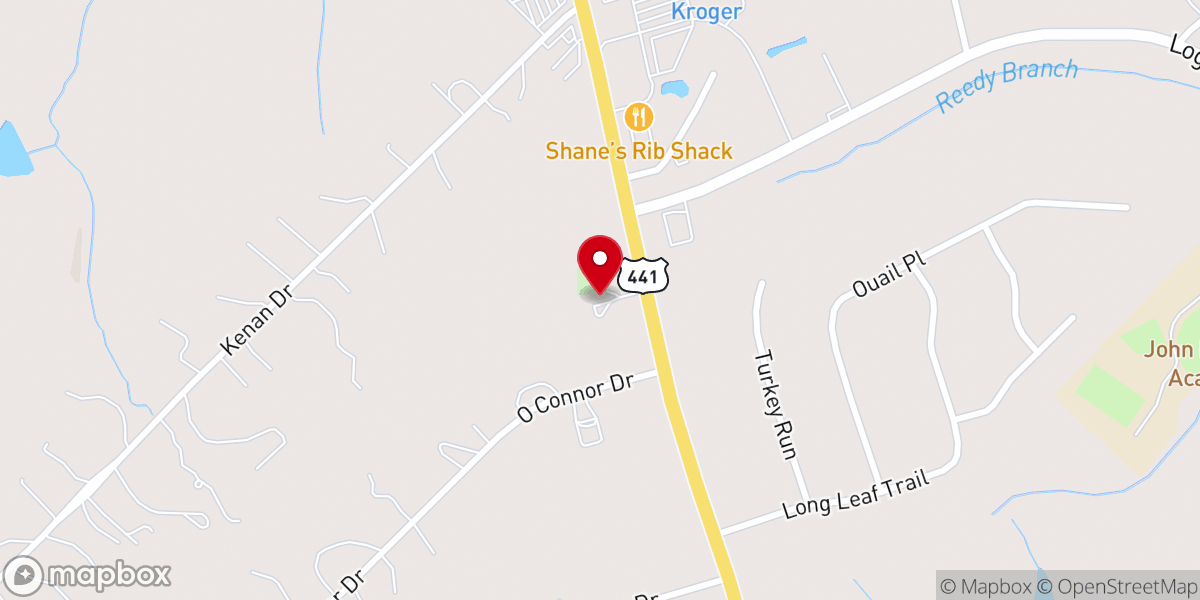 Map showing location of Rock Mill Baptist Church