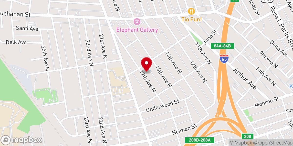 Map showing location of Greater Zion Primitive Baptist Church