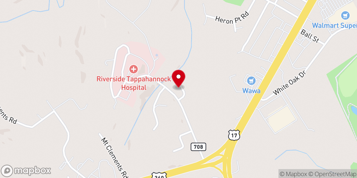 Map showing location of Tappahannock Seventh-day Adventist Church